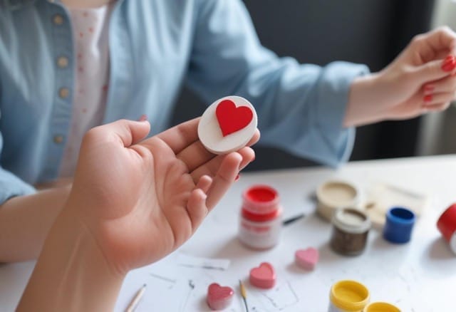 mujer pintando como parte de su servicio clínico